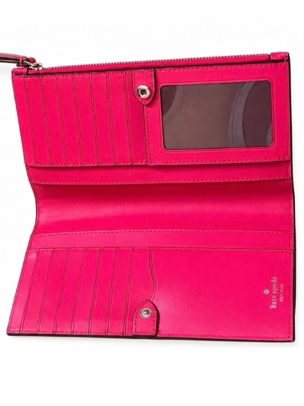 Kate Spade Pebbled Leather Hot Pink Wristlet Clutch